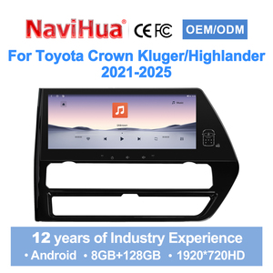 วิทยุติดรถยนต์ระบบแอนดรอยด์ Navihua หน้าจอสัมผัส 12.3 นิ้ว พร้อมระบบมัลติมีเดีย GPS นำทาง สำหรับรถยนต์โตโยต้า คราวน์ คลูเกอร์ ไฮแลนเดอร์ ปี 2021-2025 - Product Image 1