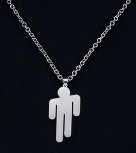 Moda de acero inoxidable grabable en blanco persona forma colgante collar Billie eilish collar - Product Image 5
