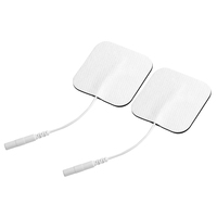 Konmed KM805 Tens EMS Cuadrado 5x5cm Almohadilla de Electrodo con Conector Pigtail de 2.0mm, Almohadilla de Gel Adhesiva Reutilizable para Alivio del Dolor, Clase II, Acero