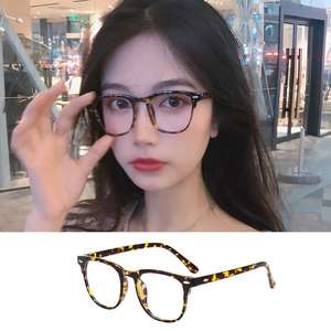 Nouvelles lunettes anti-lumière bleue à monture ronde transparente pour femmes, verres plats, protection contre la lumière bleue, style rétro à la mode, origine Jinhua - Product Image 3