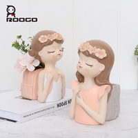 Organisateur de bureau personnalisé en résine fait main, design moderne, léger, écologique, blanc et rose, décoration florale artificielle pour la maison