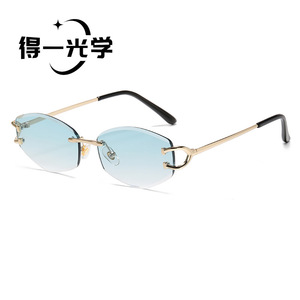 De Yi Optics Frameless Cut Edge Sunglasses Metal Frame UV400 Women's <b>Eyewear</b> Type 3 Sunshades - Product Image 4