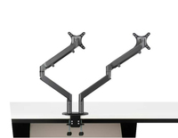 Support de moniteur double écran en aluminium pour bureau, 17-32 pouces, bras articulé à ressort à gaz, capacité de charge 2-8 kg