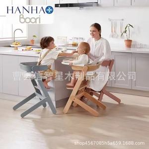 Silla alta para bebé de madera maciza, ajustable en altura, para bebés de 0 a 12 meses - Product Image 2