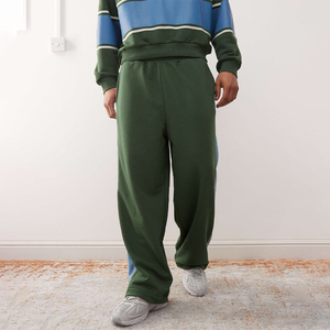 KingSen Street Style Cut and Sewn Striped Hoodie Set Patchwork 2 Piece Tracksuit <b>Comfortable</b> Hoodie With Pants Spring set - Product Image 5