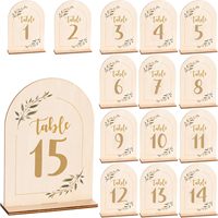 Numéros de Table pour Arche de Réception de Mariage Signe de Numéro de Table de Mariage 1-15 avec Base en Bois pour Décoration de Centre de Table de Fête