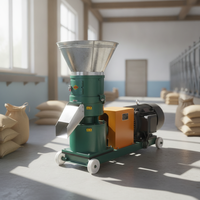 Machine à granulés d'aliments pour animaux à moteur essence, 4 rouleaux, pour la production d'aliments pour poulets, porcs, bovins, utilisation agricole, portable