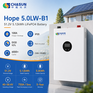 แบตเตอรี่ Growatt <span class=keywords><strong>HOPE</strong></span> 5.0LW-B1 5kWh 51.2V LFP แบบชาร์จได้ ติดผนัง 6000 รอบการใช้งาน AC สำหรับระบบกักเก็บพลังงานภายในบ้าน - Product Image 2