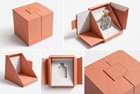 Boîte cadeau de parfum rigide à double porte, personnalisable avec logo, écologique, à fermeture magnétique, réutilisable et recyclable pour exposition