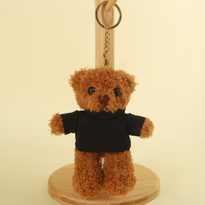 Лидер продаж, пушистый медведь, мини-брелок для ключей, плюшевая игрушка на заказ, рубашка с логотипом, плюшевый медведь, брелок для дня рождения, праздничная сумка, очаровательный подарок - Product Image 6