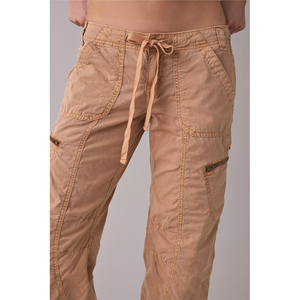 Pantalon cargo capri en <span class=keywords><strong>coton</strong></span> délavé pour <span class=keywords><strong>femme</strong></span>, coupe courte, avec cordon de serrage à la <span class=keywords><strong>taille</strong></span> et poignets à nouer, style Y2K, personnalisable (ODM) - Product Image 5