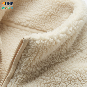 Veste en polaire sherpa vintage SUHE, coupe ample, fermeture éclair intégrale, col montant, manteau d'hiver chaud, doublure en coton pelucheux texturé effet ourson - Product Image 6