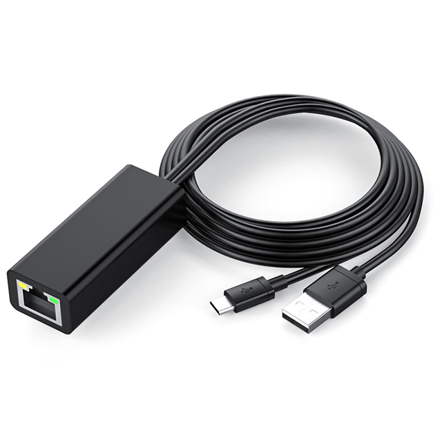 Hot Sell Micro USB to RJ45 Ethernet Adapter With USB Power Supply Cable for Fire TV Stick