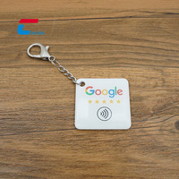 Porte-clés NFC intelligents 13,56 MHz, avis Google, réseaux sociaux, porte-clés NFC en époxy
