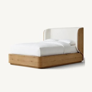 Новый стиль Madero ткань дерево и ткань укрытие кровать современная натуральная дубовая деревянная кровать - Product Image 1