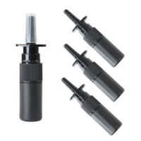 Flacon pulvérisateur nasal fin en HDPE noir de 5 ml, récipient en plastique pour liquides médicamenteux avec pulvérisateur nasal noir