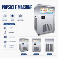 Machine à glaces commerciale 80 bâtonnets, machine à glaces rapide 1800W en acier inoxydable pour glacier et usine