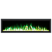Cheminée Électrique Murale Encastrable Décorative avec Panneau en Verre, Tailles 42"/50"/60"/65"/72"