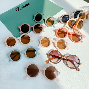 2021 High Quality Round <strong>Baby</strong> Sunglasses Vintage Retro Children <strong>Glasses</strong> in Blue Purple Coffee <strong>Frames</strong> Sun <strong>Glasses</strong> for Girls - Product Image 1