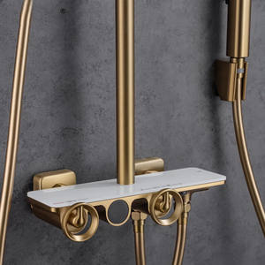 Mélangeur <span class=keywords><strong>de</strong></span> <span class=keywords><strong>douche</strong></span> or salle <span class=keywords><strong>de</strong></span> bain ensemble <span class=keywords><strong>de</strong></span> <span class=keywords><strong>douche</strong></span> domestique <span class=keywords><strong>colonne</strong></span> <span class=keywords><strong>de</strong></span> <span class=keywords><strong>douche</strong></span> <span class=keywords><strong>thermostatique</strong></span> intelligente multifonctionnelle entièrement en <span class=keywords><strong>cuivre</strong></span> - Product Image 2