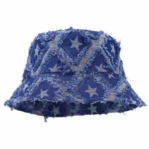 Chapeau Bob en Jean Tendance pour Femme avec Bords Effilochés et Motif Étoile – Idéal pour l'Été et les Voyages en Extérieur - Product Image 5