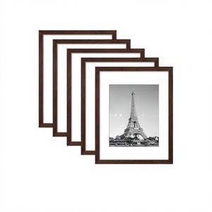 <b>11x14</b> Picture <b>Frame</b> Display Pictures 5x7 with Mat or <b>11x14</b> Without Mat Wall Hanging Photo <b>Frame</b> Brown - Product Image 1