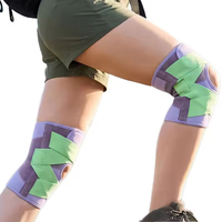 Genouillère à rotule ouverte avec logo personnalisé, sangles croisées réglables, en polyester respirant, douce, pour la protection des genoux lors de la marche à quatre pattes