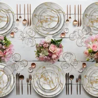2020 Bone China Ladesc halen Feine Keramik Marmor Ladesc halen für Hochzeits veranstaltung Restaurant Western Ceramic Dishes Plate