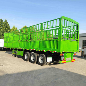 2024 Nuevo 3 Axl 60Ton Ganado Semi Remolque Caja Estaca Remolque Venta más caliente Valla de caída para remolques de camiones de carga de animales - Product Image 6