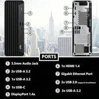 Ordinateur de bureau ProDesk 400 G9 SFF (Small Form Factor) Intel Core i5-14500, 16 Go de RAM DDR4, SSD NVMe 512 Go, PC professionnel pour bureau