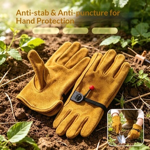 <strong>Children</strong> <strong>Gardening</strong> <strong>Gloves</strong> Cowhide Anti-Thorn Puncture-Resistant Stab-Proof Abrasion-Proof Heat-Resistant Labor Protection - Product Image 2
