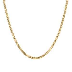 Collana a catena cubana in acciaio inossidabile placcato oro 14K 316L 4MM di larghezza 38cm di lunghezza semplice <span class=keywords><strong>gioielli</strong></span> eleganti per matrimoni regali - Product Image 2