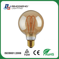 Ampoule LED à filament décorative OEM ODM E27 G95 G125 AC220-240V 4W 6W Blanc froid 6000K Dimmable pour suspension d'hôtel RoHS