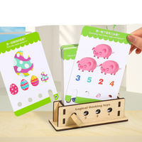 Juguete sensorial Montessori tarjetas flash de llave lógica de madera para entrenamiento de pensamiento lógico hechas de material de papel duradero