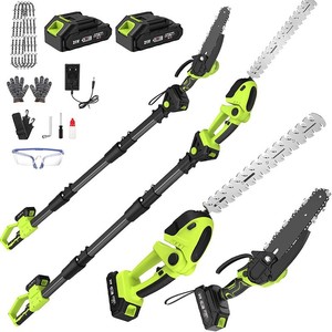 <span class=keywords><strong>Taille</strong></span>-<span class=keywords><strong>haie</strong></span> télescopique au lithium avec lame de 30 cm, scie à branches pliable et sécateur pour haies hautes, avec bouton de verrouillage et sécurité intégrée - Product Image 1