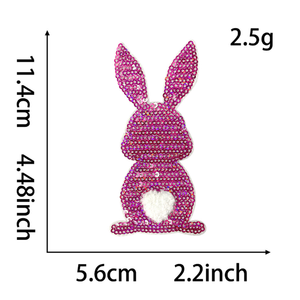 Bán buôn sắt trên lớn các bản vá lỗi hạnh phúc Easter Rabbit <span class=keywords><strong>sequin</strong></span> vá - Product Image 4