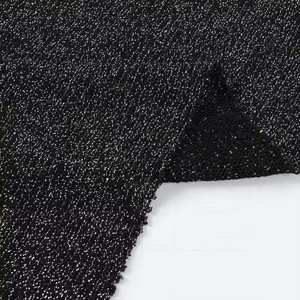 79% Polyester 18% <span class=keywords><strong>Lurex</strong></span> 3% Spandex Brillant Métallique Tricoté Argent Vêtement Tissu Tricotage - Product Image 1