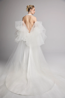 Robe de mariée sirène MLF728 pour femme, col halter, dentelle sexy avec rubans, tulle