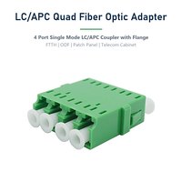 Adaptateur fibre optique LC/APC Quad, coupleur LC/APC 4 ports monomode avec bride pour panneau de brassage FTTH ODF