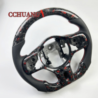 Volante de Fibra de Carbono con Base Plana en Alcántara, un Accesorio Interior Personalizado para Mitsubishi Lancer EVO X