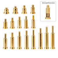Connecteur Pogo Pin à ressort en laiton plaqué or Shangte, hauteur 2mm à 50mm, embout en laiton plaqué or