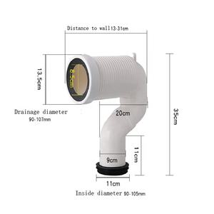 HP103 tuyau de déchets de salle de bain de marque d'eau coude PVC tuyau de Drainage en plastique de toilette/<span class=keywords><strong>WC</strong></span> tuyau de connecteur de casserole de toilette - Product Image 3