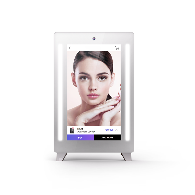 MIRROH.AI Smart Desktop Makeup Mirror with 21.5-inch Touch Screen LED Illuminated Modern Design for Salon Virtual Try-on