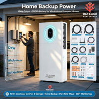 Système de stockage d'énergie solaire tout-en-un 12 kW 32 kWh LiFePO4 avec onduleur hybride double MPPT, UPS, surveillance Wi-Fi et onde sinusoïdale pure pour la maison