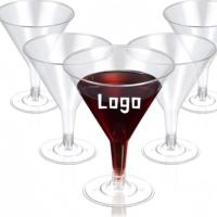 Verres à cocktail et à vin en plastique transparent de haute qualité pour hôtel, bar, décorations de mariage, gobelets jetables avec logo personnalisé