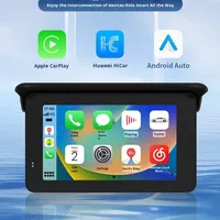 Caméra de tableau de bord de moto portable 5 pouces avec GPS, étanche, double objectif 1080p, caméra DVR de moto, vidéo HD