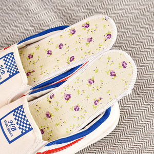 Semelles intérieures respirantes faites à la main pour hommes et femmes, toutes saisons, en coton et chanvre, désodorisantes, pour chaussures de sport, imprimé floral, été et hiver - Product Image 1