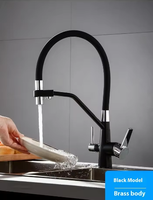 Robinet de cuisine moderne au design simple, en alliage de zinc et cuivre, avec entrée d'eau trois-en-un (eau chaude/froide), purificateur d'eau, à poser sur le comptoir