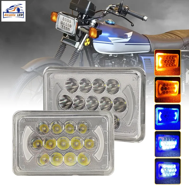 IP67 lampu kepala LED DRL lampu biru mengemudi Amber sinyal belok kiri/kanan lampu depan tinggi terang untuk sepeda motor