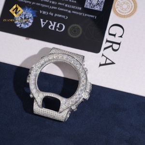 Montre à cadran serti de diamants, style hip-hop, bijoux, design glacé, argent 925, moissanite VVS, cadran de montre serti de diamants, testé positif au diamant - Product Image 2